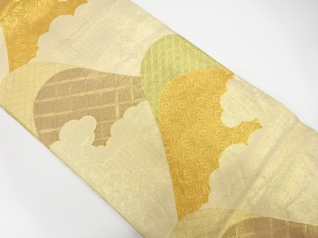 佐賀錦雲に山並模様織出し袋帯